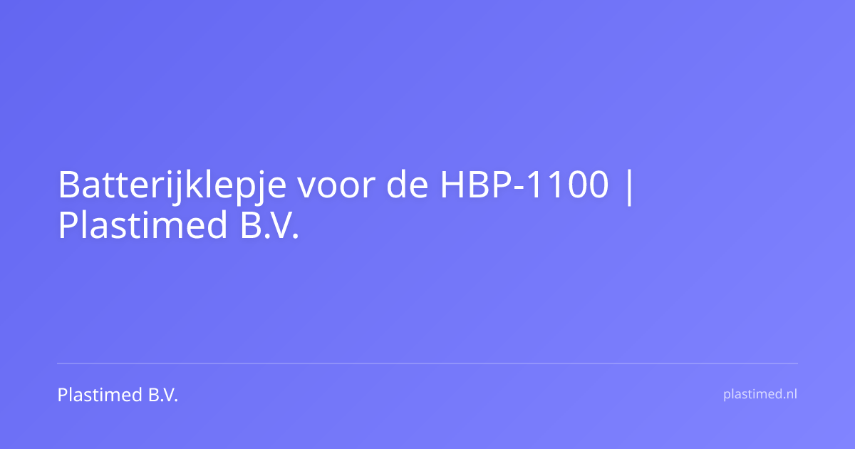 Batterijklepje voor de HBP-1100