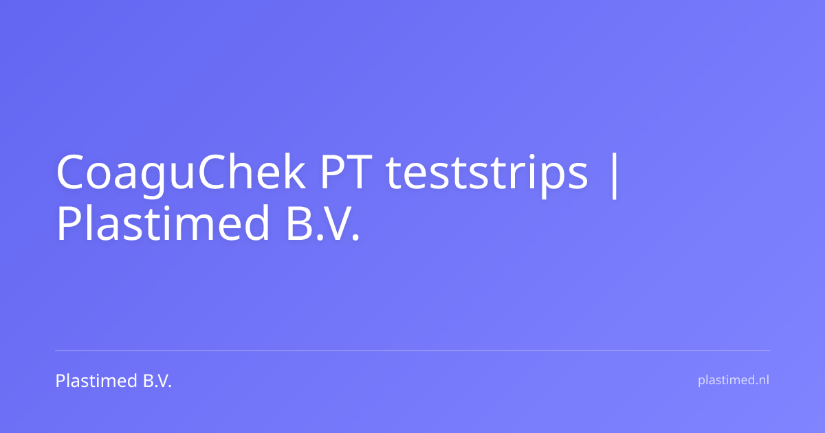 CoaguChek PT teststrips