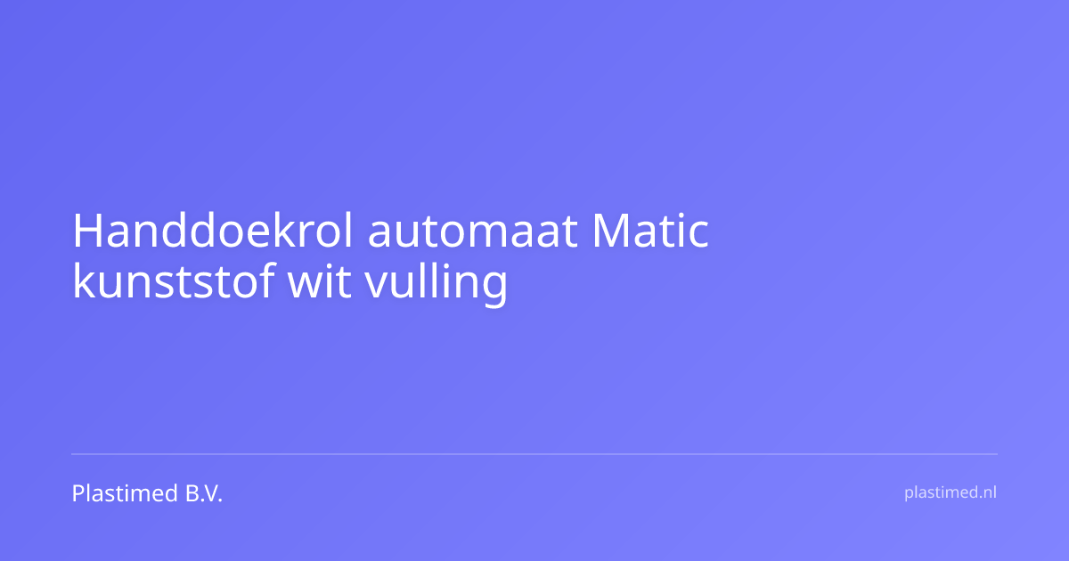 Handdoekrol automaat Matic kunststof wit vulling: 300-311-312