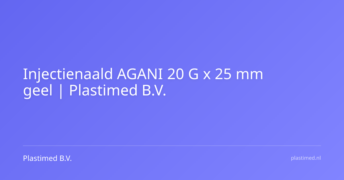 Injectienaald AGANI 20 G x 25 mm geel