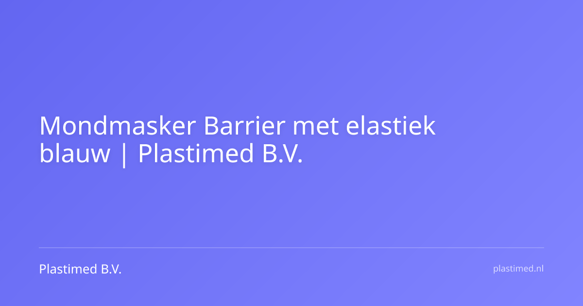 Mondmasker Barrier met elastiek blauw