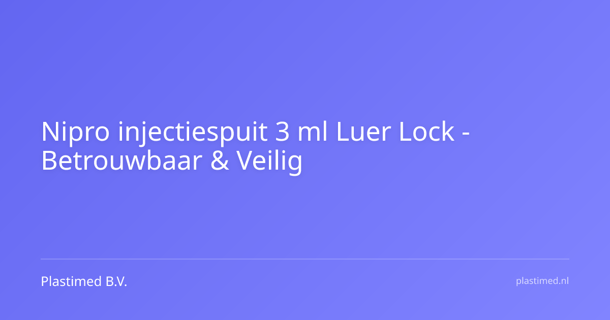 Nipro injectiespuit 3 delig 3 ml Luer Lock