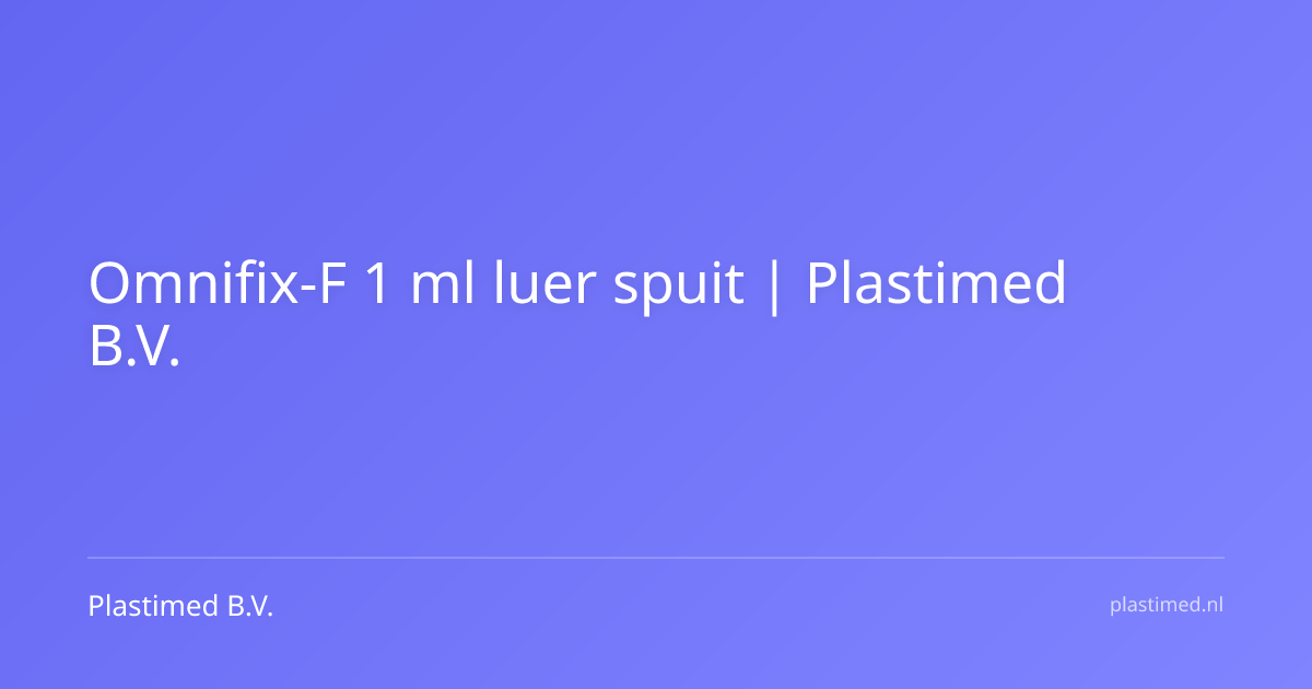 Omnifix-F 1 ml luer spuit
