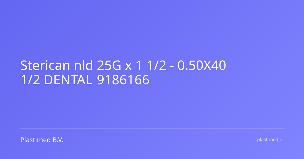 Sterican nld 25G x 1 1/2 - 0.50X40 1/2 DENTAL 9186166