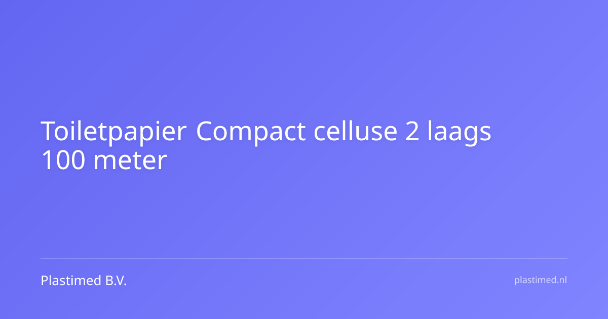 Toiletpapier Compact celluse 2 laags 100 meter