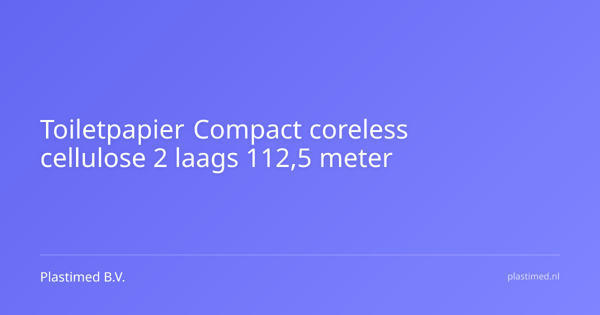 Toiletpapier Compact coreless cellulose 2 laags 112,5 meter 900 vel