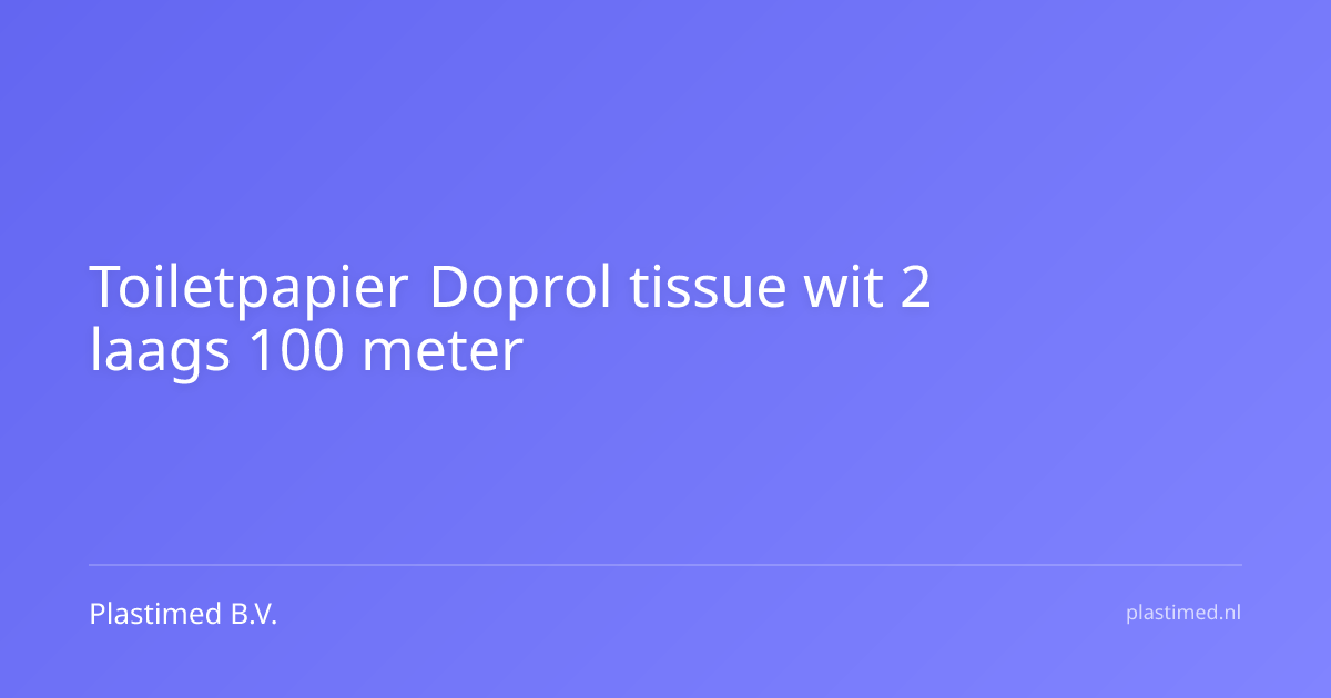 Toiletpapier Doprol tissue wit 2 laags 100 meter