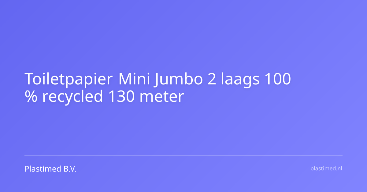 Toiletpapier Mini Jumbo 2 laags 100 % recycled 130 meter