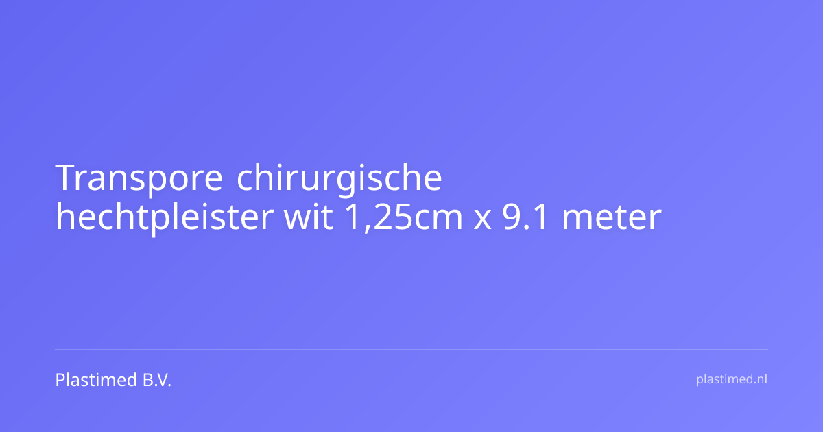 Transpore chirurgische hechtpleister wit 1,25cm x 9.1 meter