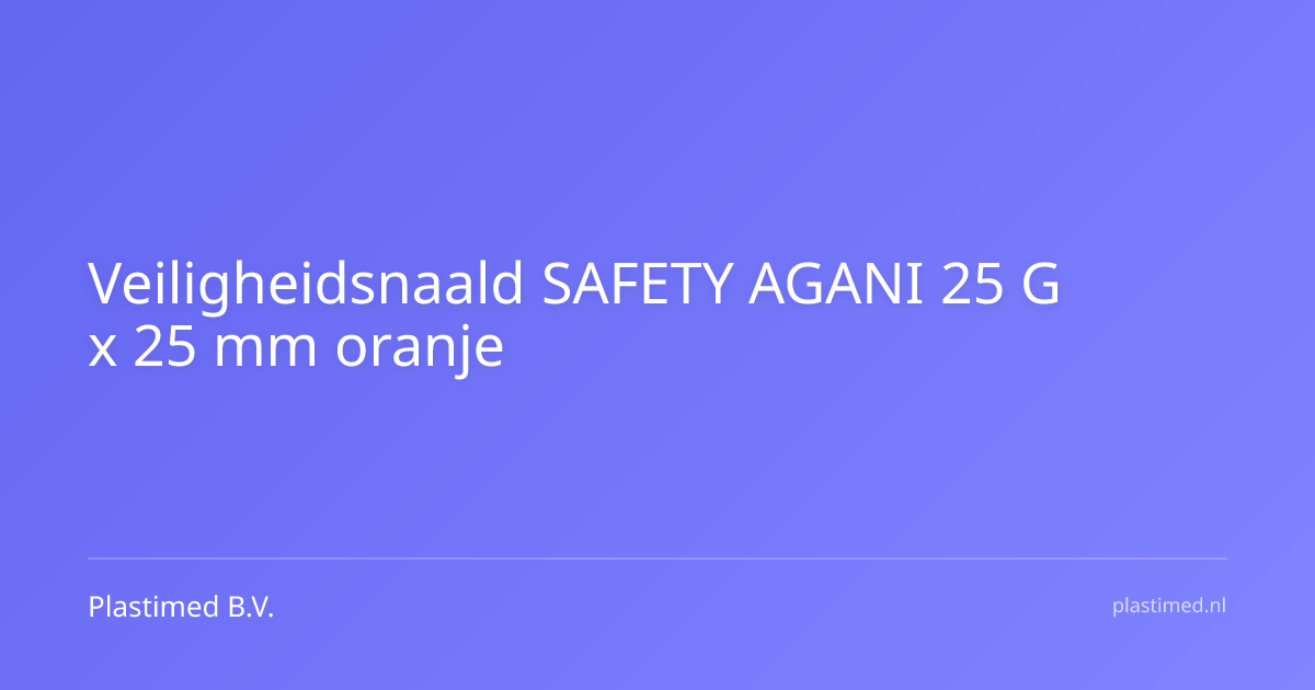 Veiligheidsnaald SAFETY AGANI 25 G x 25 mm oranje