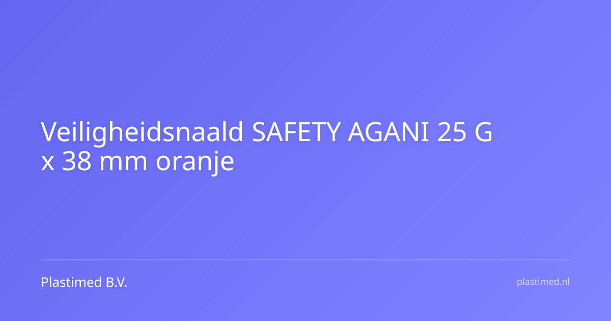 Veiligheidsnaald SAFETY AGANI 25 G x 38 mm oranje