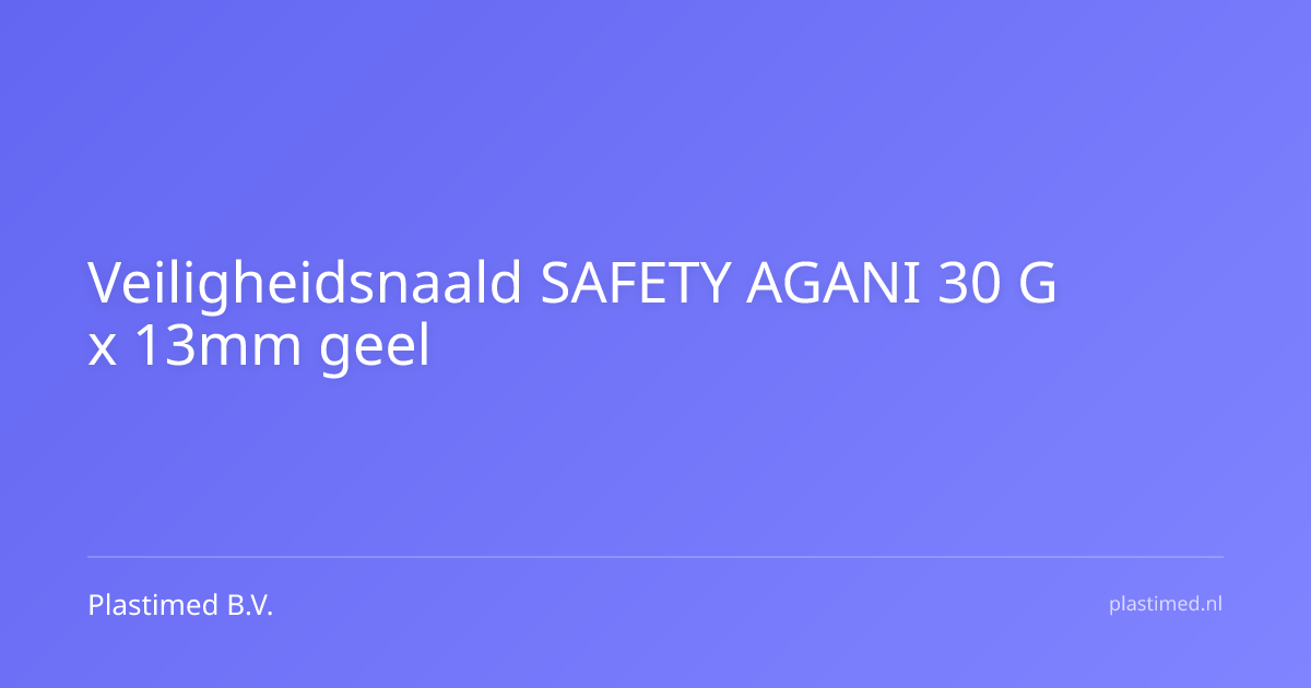 Veiligheidsnaald SAFETY AGANI 30 G x 13mm geel