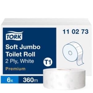 tork zacht jumbo toiletpapier premium 2 laags wit t1 360mtr97cm