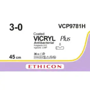 vicryl plus 3 0 6 x 45 cm ongekleurd